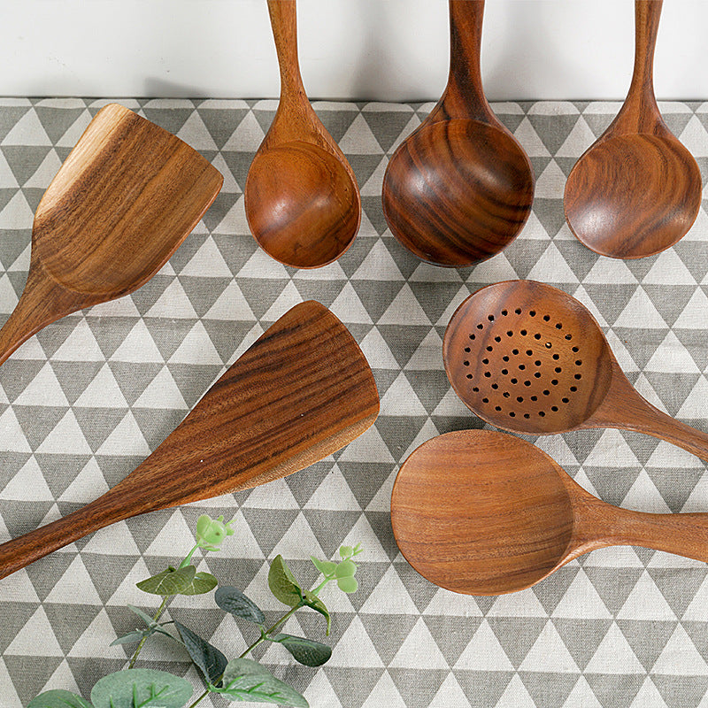 The Essential Kitchen Companion: Teak Unlacquered Solid Wood Spatula