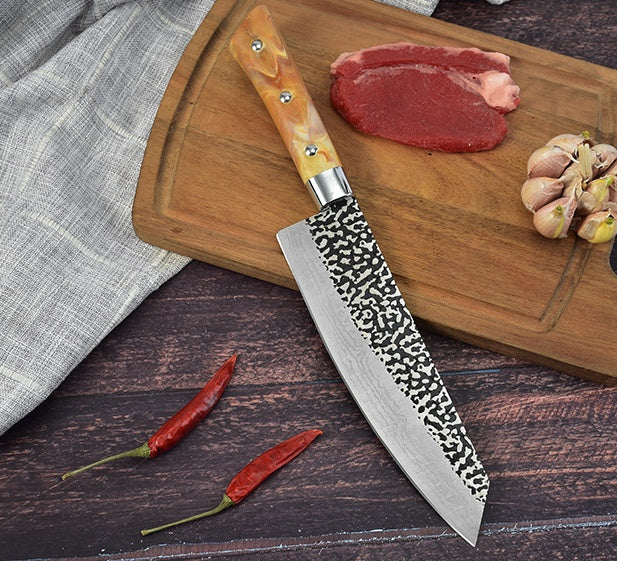 Experience Culinary Perfection with the Marbled Handle Diagonal Kitchen Knife
