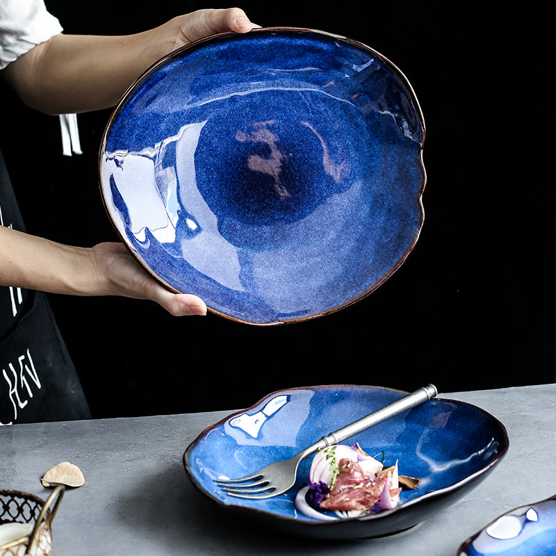 Discover the Charm of Our Western Dishes Household Ceramic Irregular Flat Plates