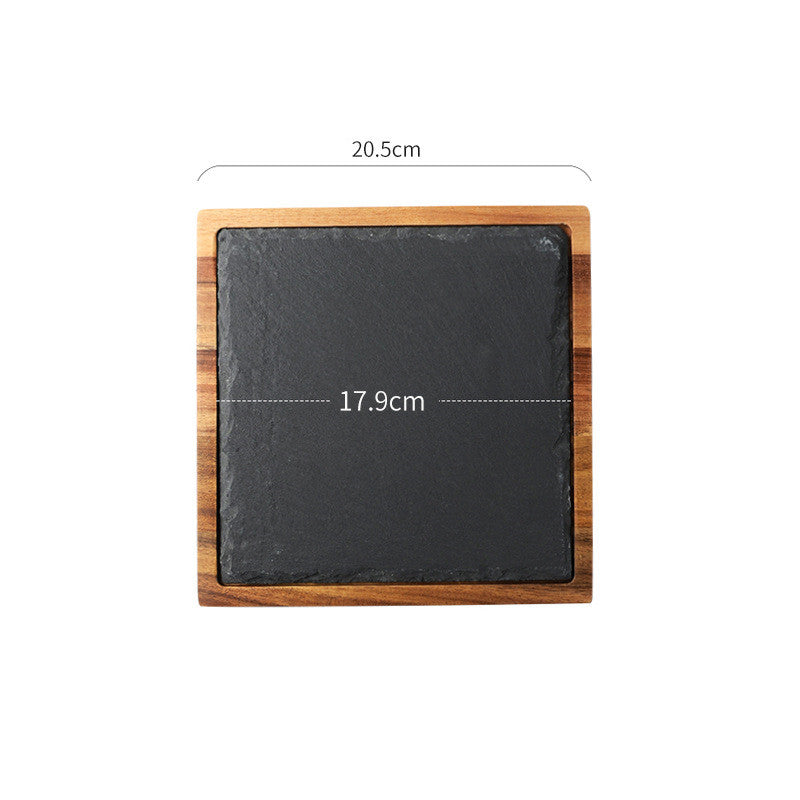 Discover the Elegance of the Black Wood Pizza Dish Wooden Plate