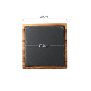 Discover the Elegance of the Black Wood Pizza Dish Wooden Plate