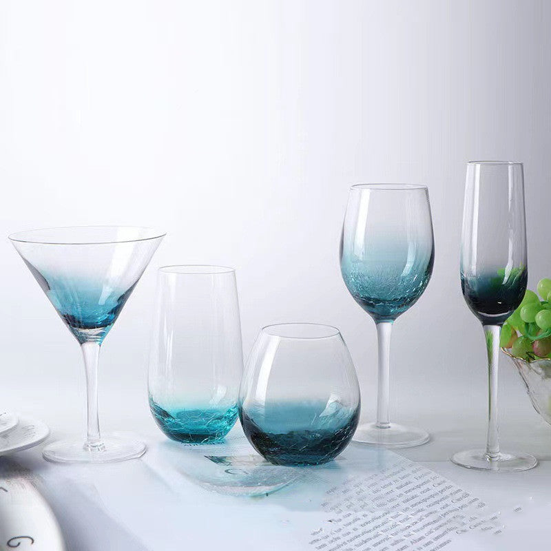 Elevate Your Drinkware with the Modern Art Crystal Glass Ice Crack Goblet