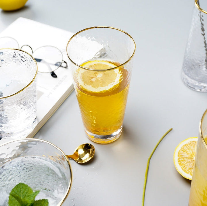 Elevate Your Drinking Experience with Our Hammer Pattern Glass Cup