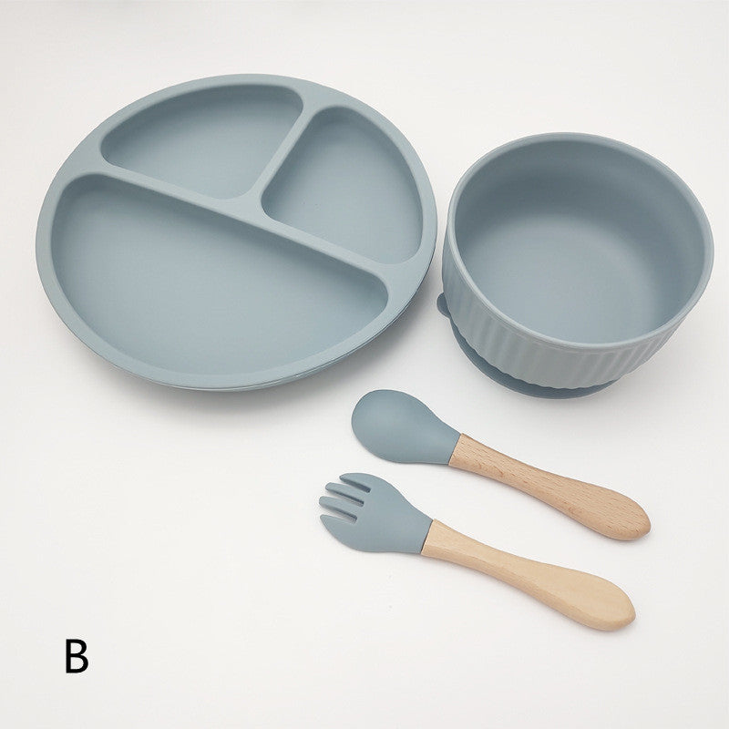 Creative Tableware Set Children Learn To Eat Dinner Plate With Suction Cup