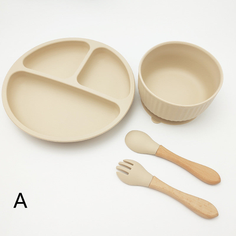 Creative Tableware Set Children Learn To Eat Dinner Plate With Suction Cup