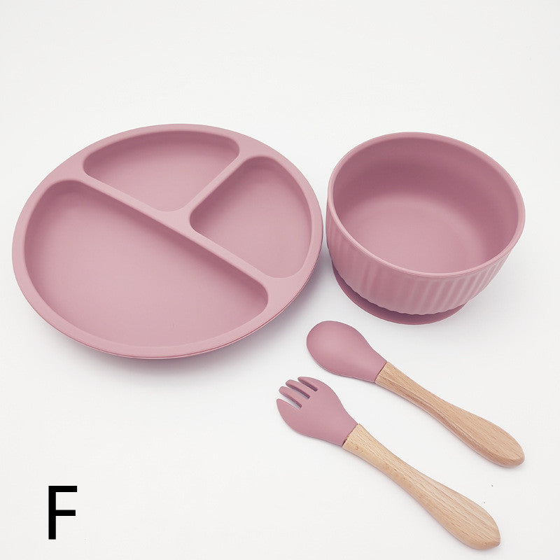 Creative Tableware Set Children Learn To Eat Dinner Plate With Suction Cup