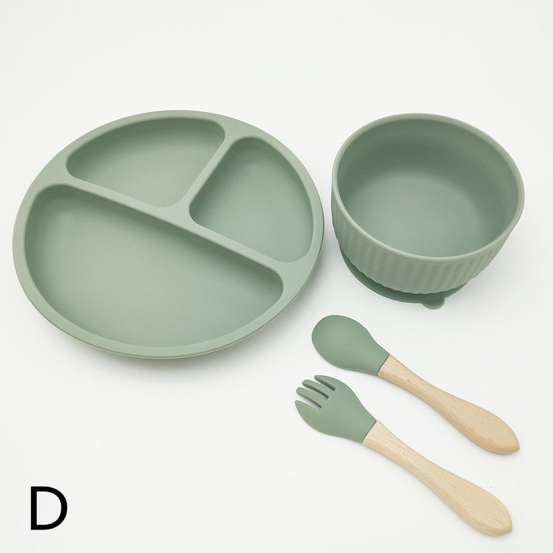 Creative Tableware Set Children Learn To Eat Dinner Plate With Suction Cup