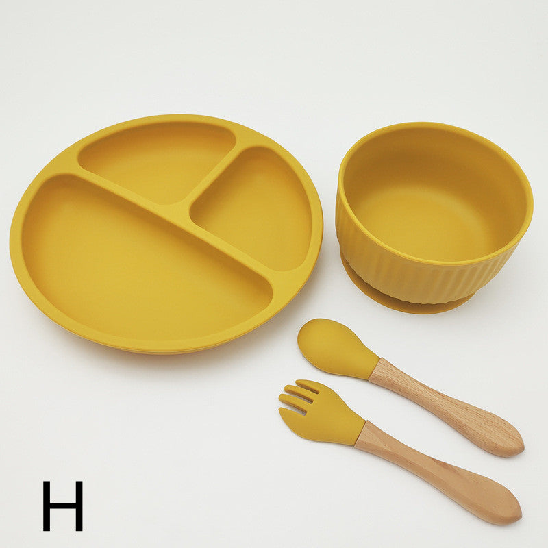 Creative Tableware Set Children Learn To Eat Dinner Plate With Suction Cup