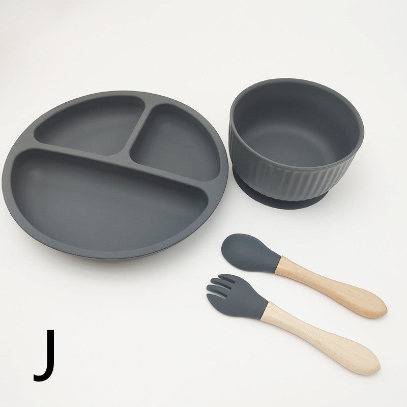 Creative Tableware Set Children Learn To Eat Dinner Plate With Suction Cup