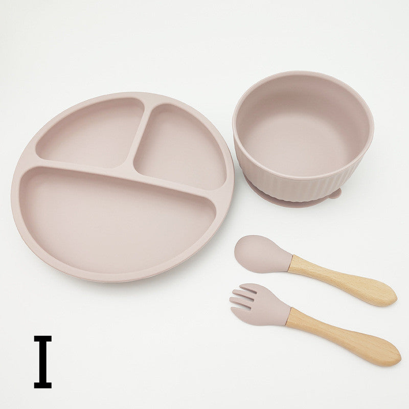 Creative Tableware Set Children Learn To Eat Dinner Plate With Suction Cup