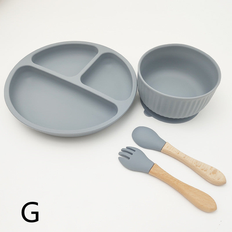 Creative Tableware Set Children Learn To Eat Dinner Plate With Suction Cup