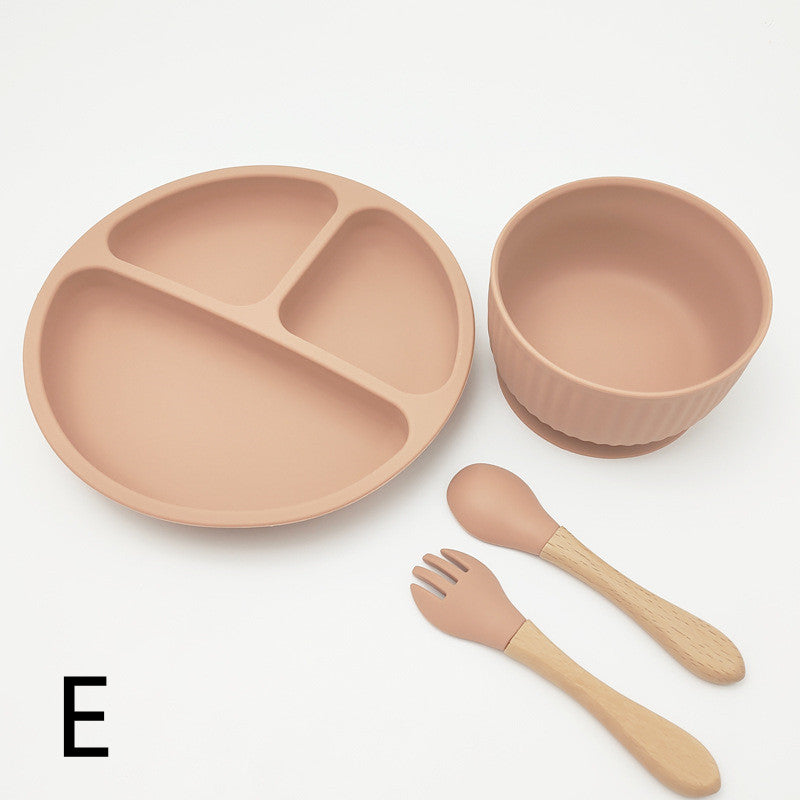 Creative Tableware Set Children Learn To Eat Dinner Plate With Suction Cup