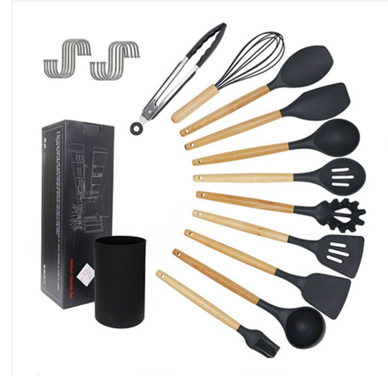 kitchen utensils silicone cooking spoon shovel set