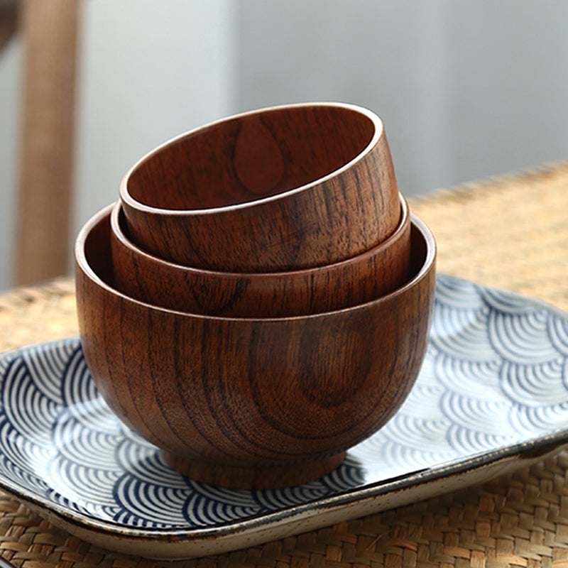 Japanese Style Wooden Bowl – Rice, Soup & Salad