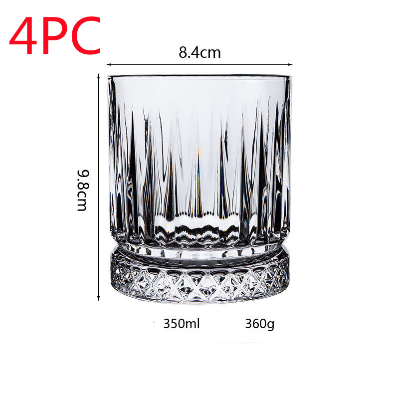 Striped Whisky Crystal Glass Cup