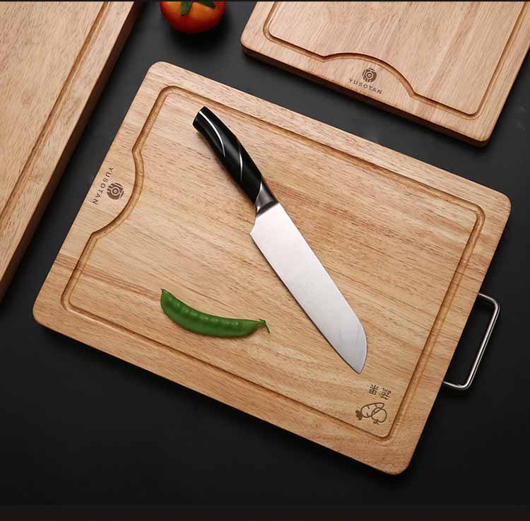 Thick Rubber Wood Rectangular Cutting Board