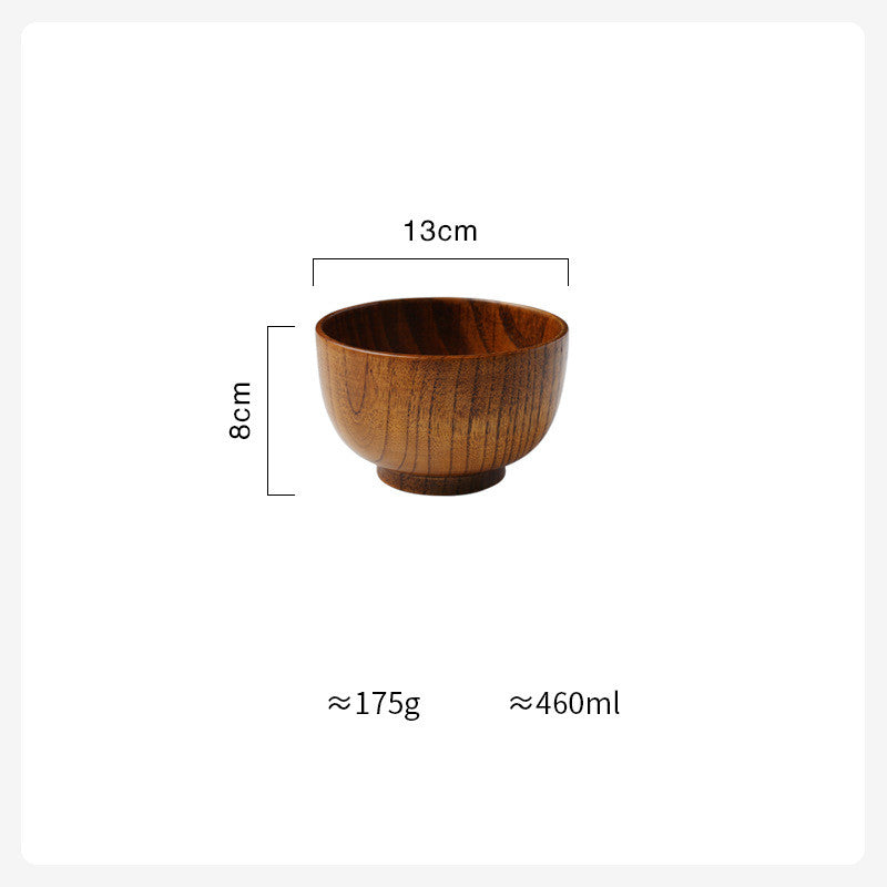 Japanese Style Wooden Bowl – Rice, Soup & Salad