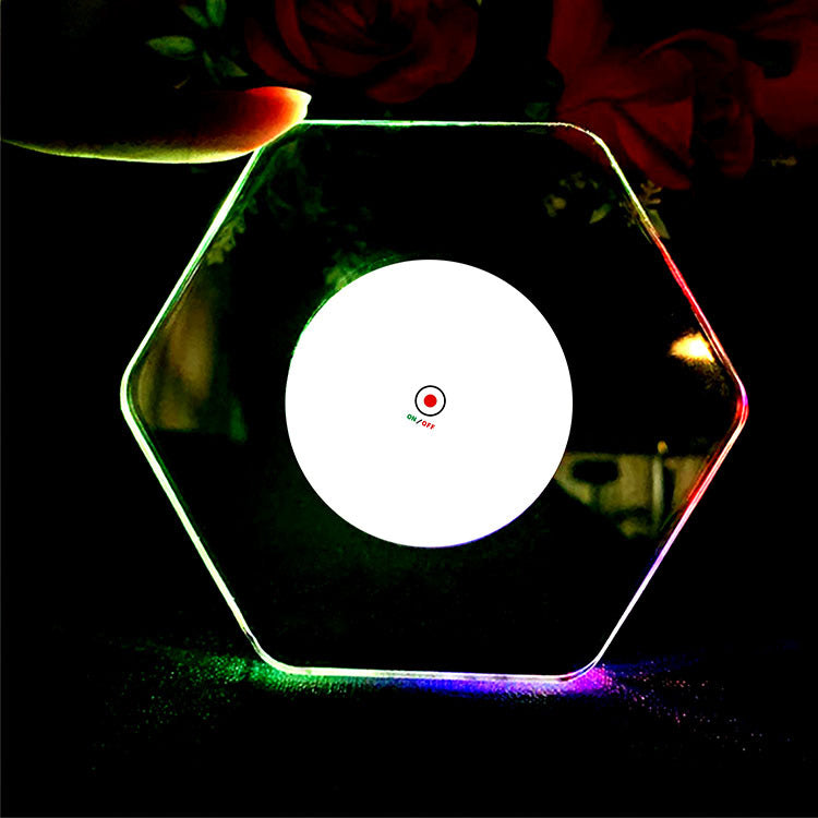 LED Glow Acrylic Coaster  Light-Up Bar Drink Pad