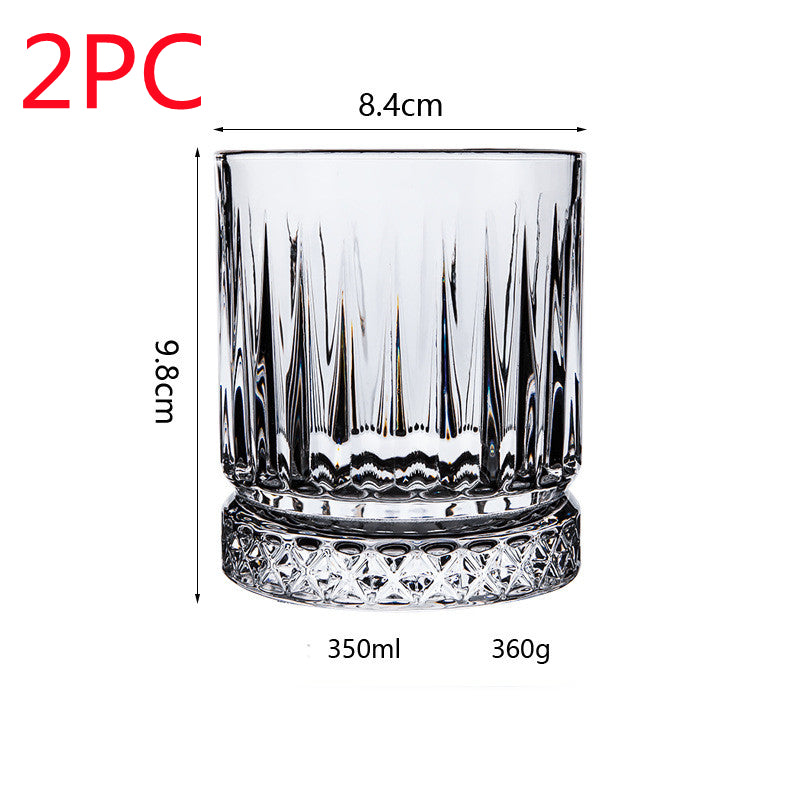 Striped Whisky Crystal Glass Cup