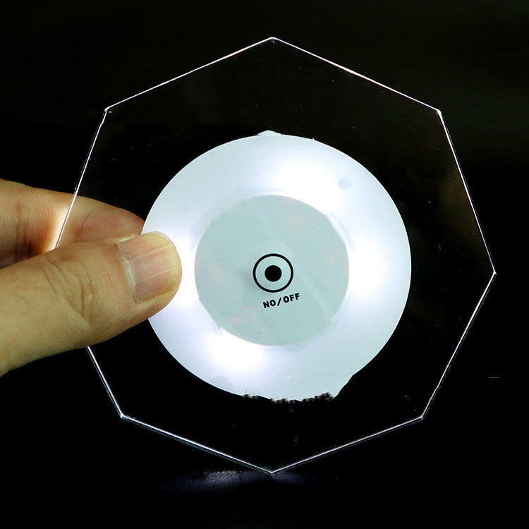 LED Glow Acrylic Coaster  Light-Up Bar Drink Pad