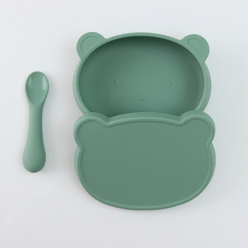 Baby Silicone Cartoon Bear Can Be Boiled Sterilized Anti-fall Cute Tableware