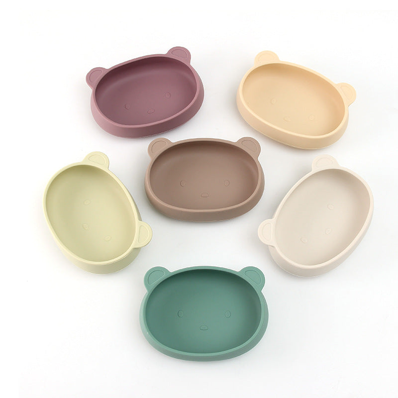 Baby Silicone Cartoon Bear Can Be Boiled Sterilized Anti-fall Cute Tableware