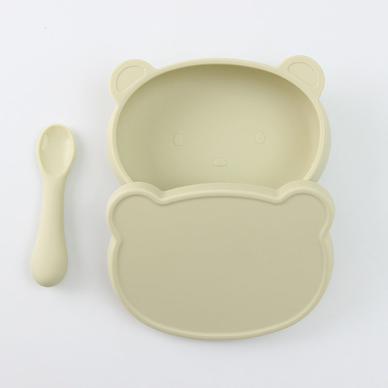 Baby Silicone Cartoon Bear Can Be Boiled Sterilized Anti-fall Cute Tableware