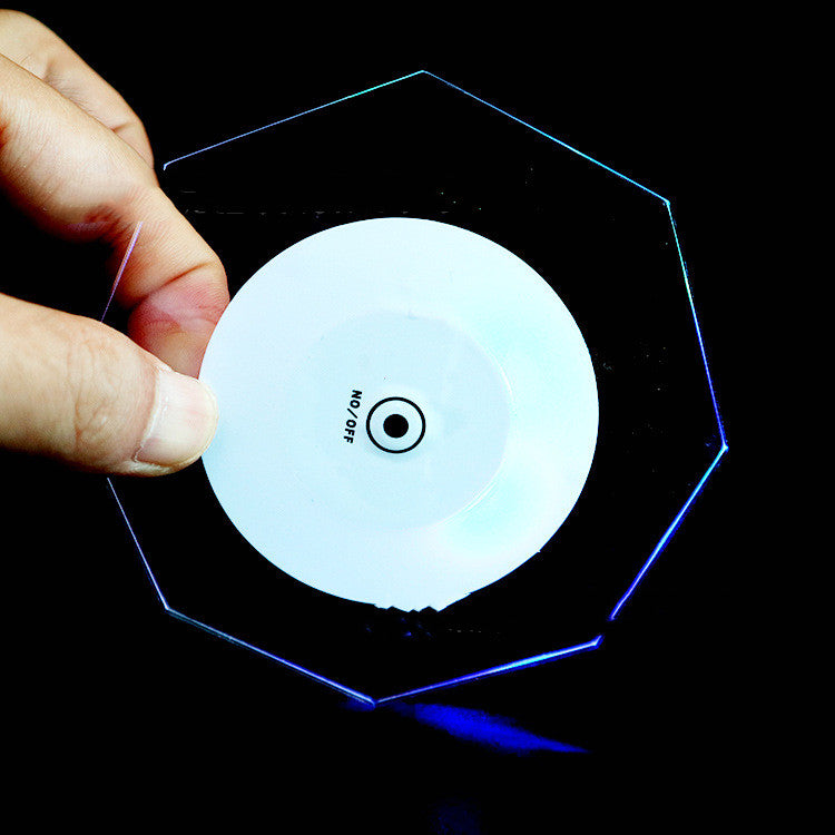 LED Glow Acrylic Coaster  Light-Up Bar Drink Pad