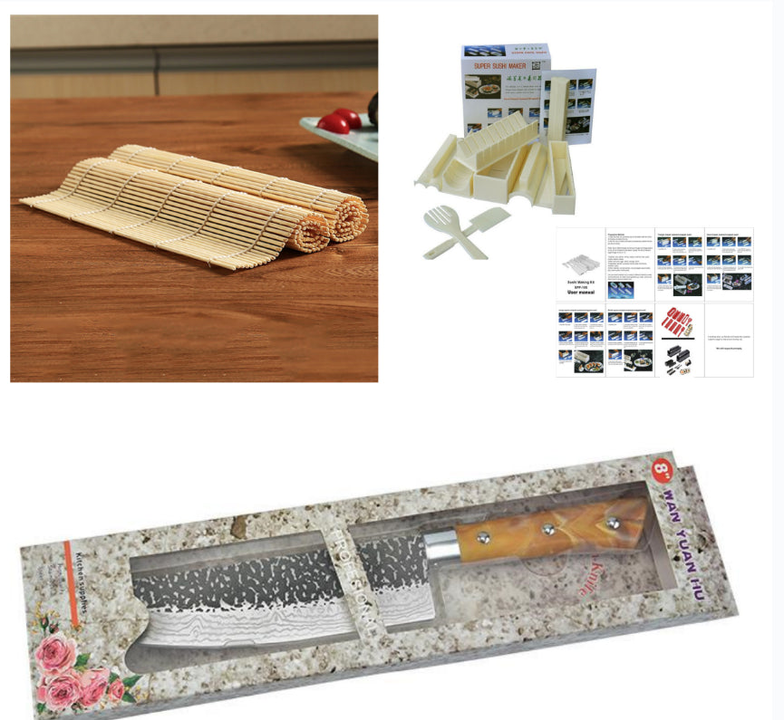 Marbled Handle Diagonal Kitchen Knife