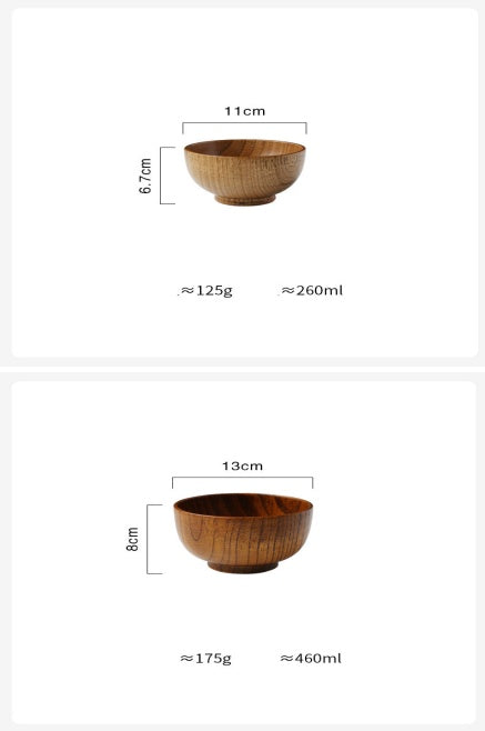 Japanese Style Wooden Bowl – Rice, Soup & Salad