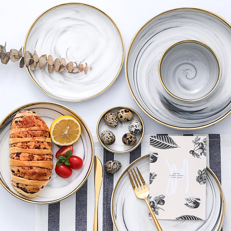 Marble household ceramic tableware