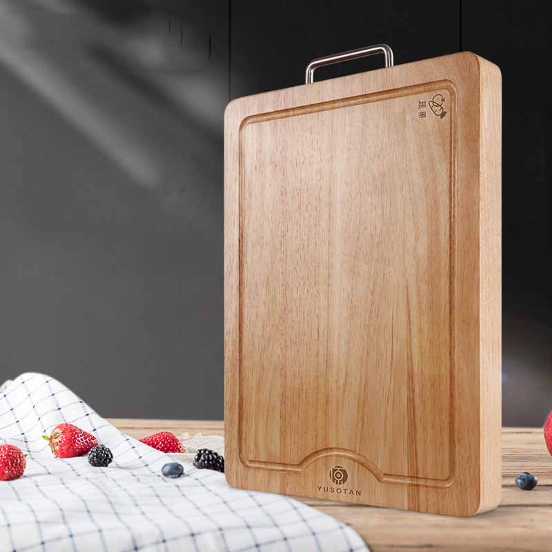 Thick Rubber Wood Rectangular Cutting Board