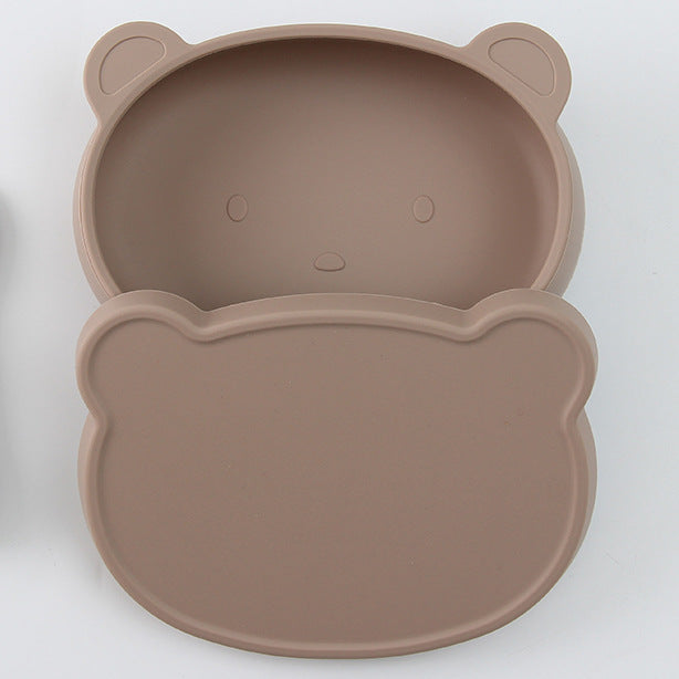 Baby Silicone Cartoon Bear Can Be Boiled Sterilized Anti-fall Cute Tableware