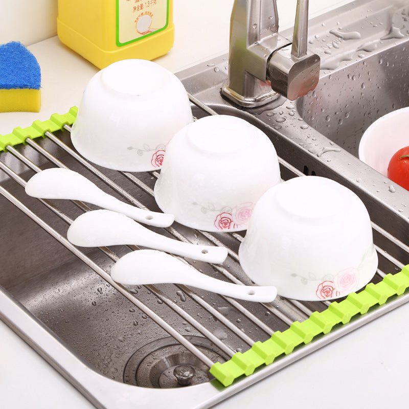 Foldable Stainless Steel Sink Dish Rack