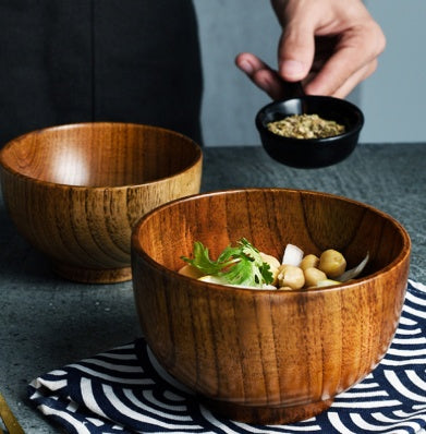 Japanese Style Wooden Bowl – Rice, Soup & Salad