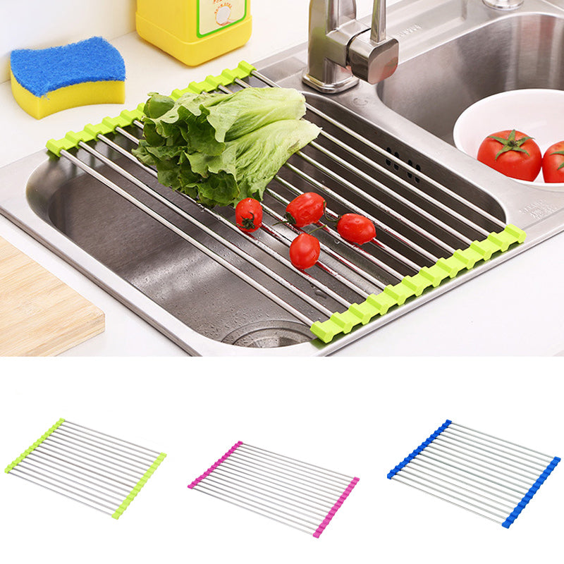 Foldable Stainless Steel Sink Dish Rack