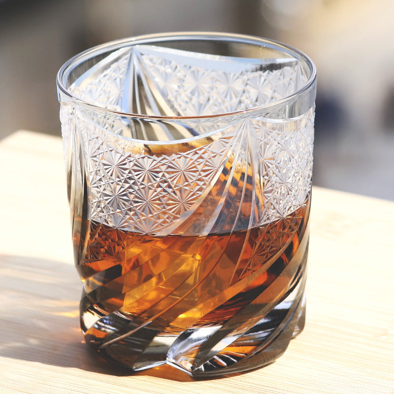 Hand Carved Whiskey Crystal Glass