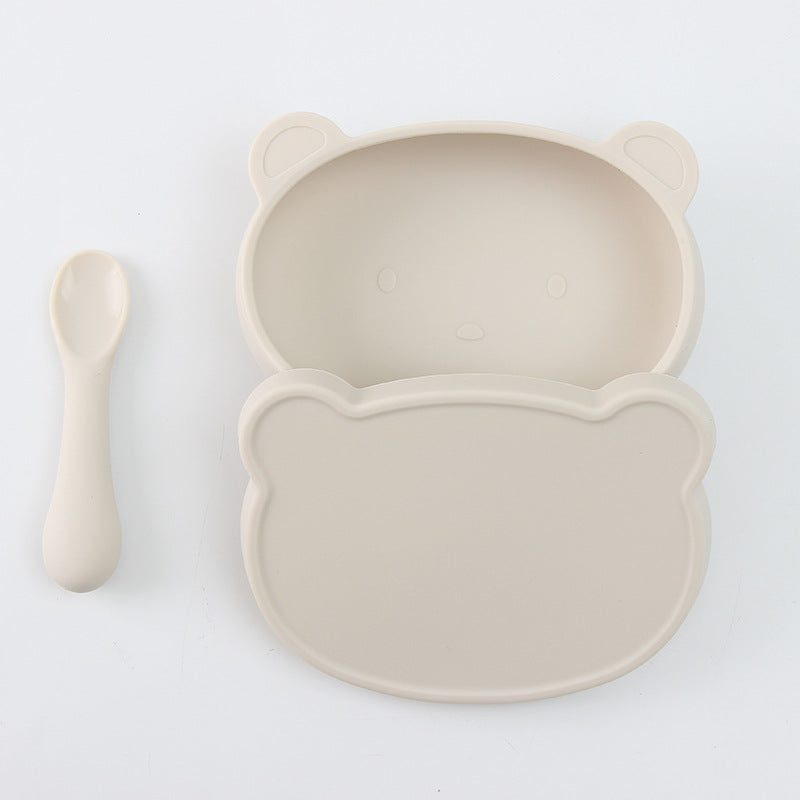 Baby Silicone Cartoon Bear Can Be Boiled Sterilized Anti-fall Cute Tableware
