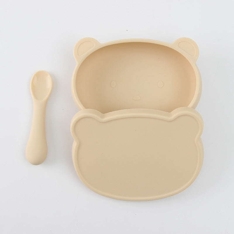 Baby Silicone Cartoon Bear Can Be Boiled Sterilized Anti-fall Cute Tableware