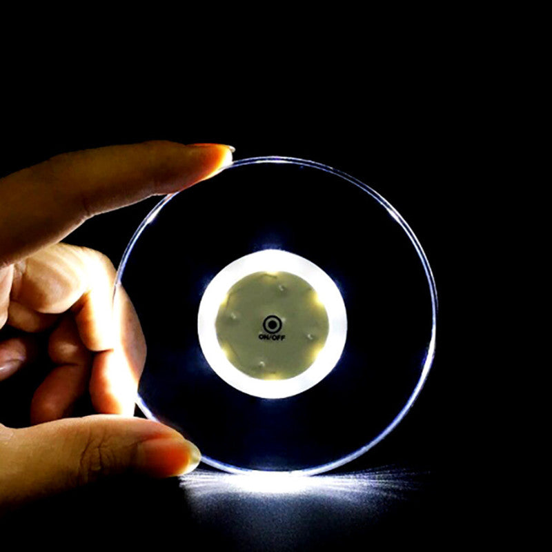 LED Glow Acrylic Coaster  Light-Up Bar Drink Pad