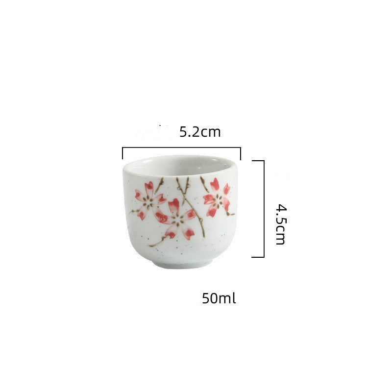 Ceramic Wine Set Yanagizakura Sake White Wine Cup Small Wine Cup Spirit Glass Shochu Pot Set