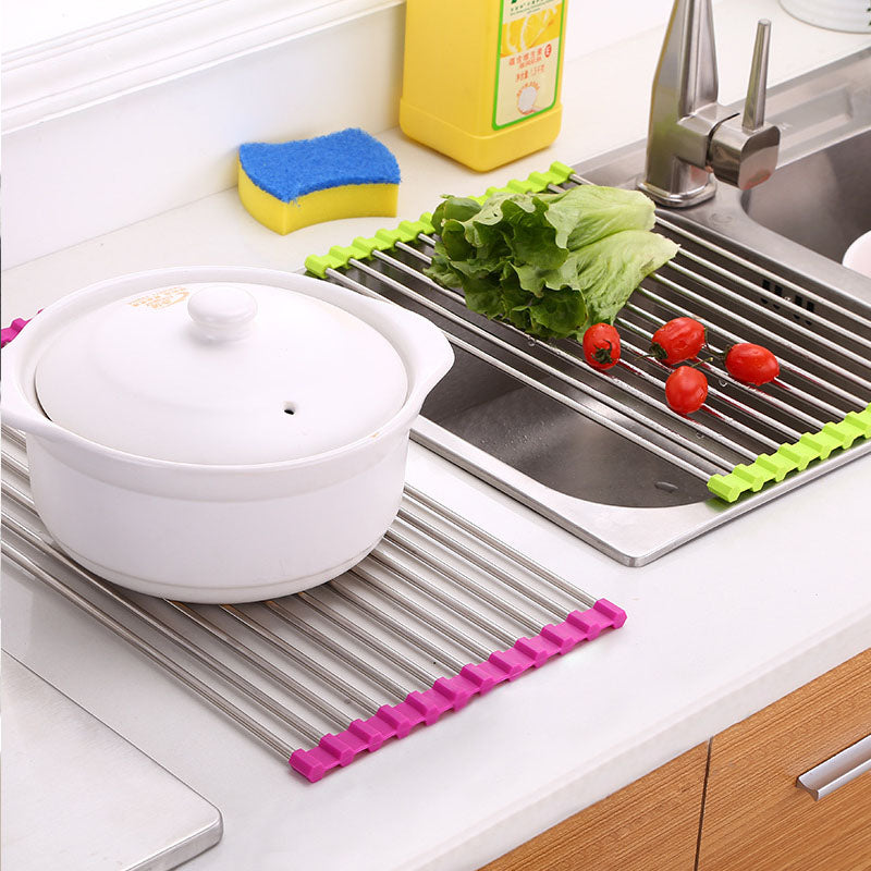 Foldable Stainless Steel Sink Dish Rack