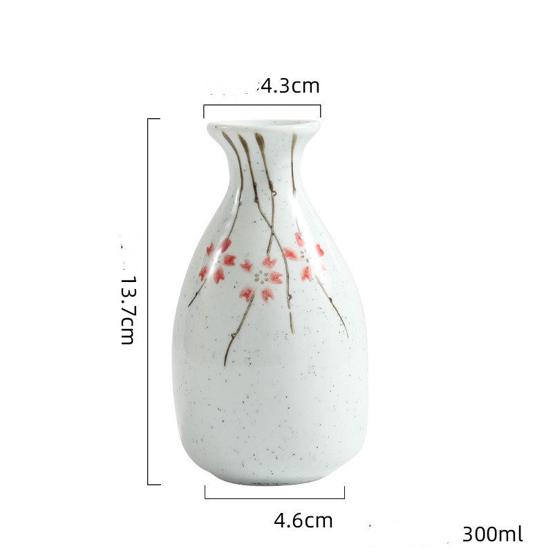 Ceramic Wine Set Yanagizakura Sake White Wine Cup Small Wine Cup Spirit Glass Shochu Pot Set