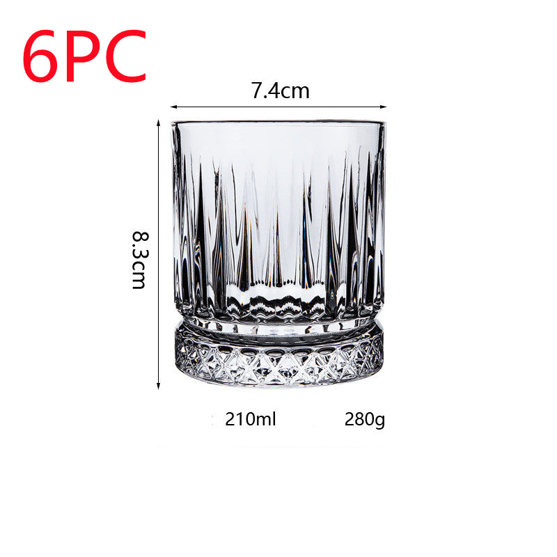 Striped Whisky Crystal Glass Cup