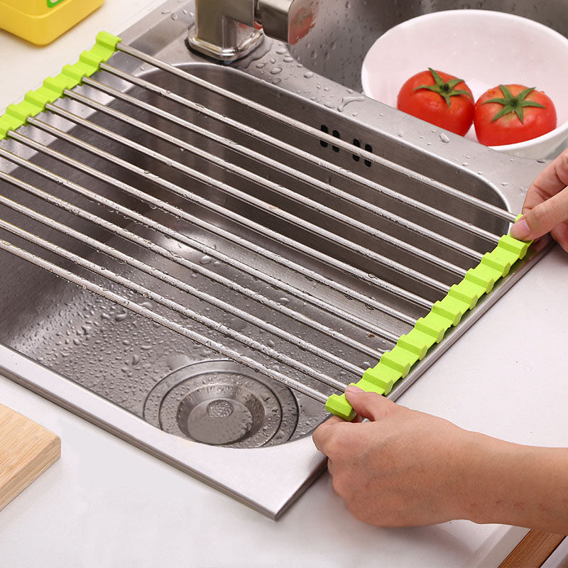 Foldable Stainless Steel Sink Dish Rack