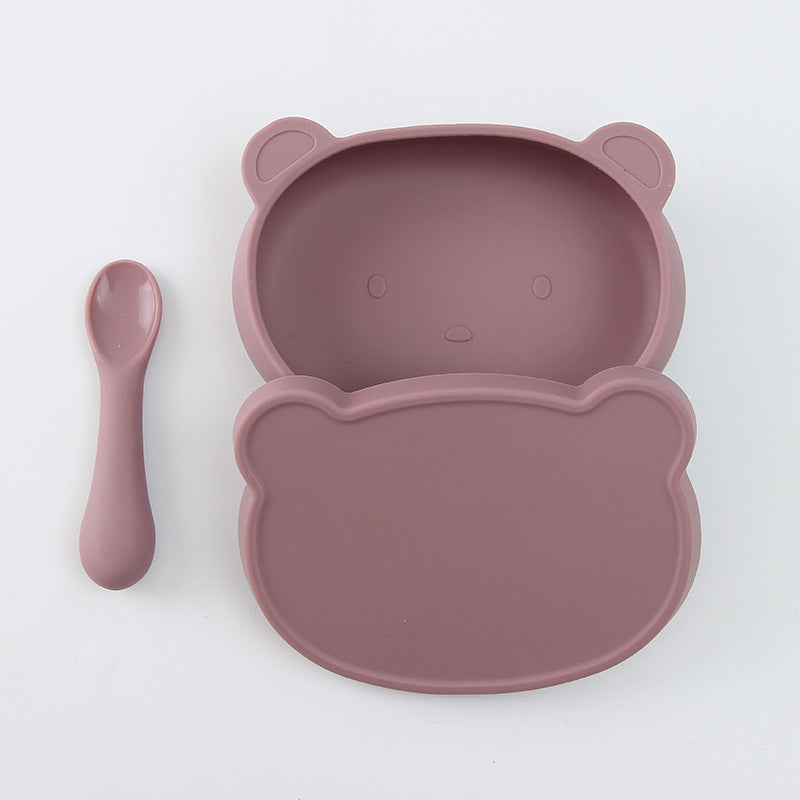 Baby Silicone Cartoon Bear Can Be Boiled Sterilized Anti-fall Cute Tableware